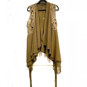 HYFVE Olive green sleeveless open front top